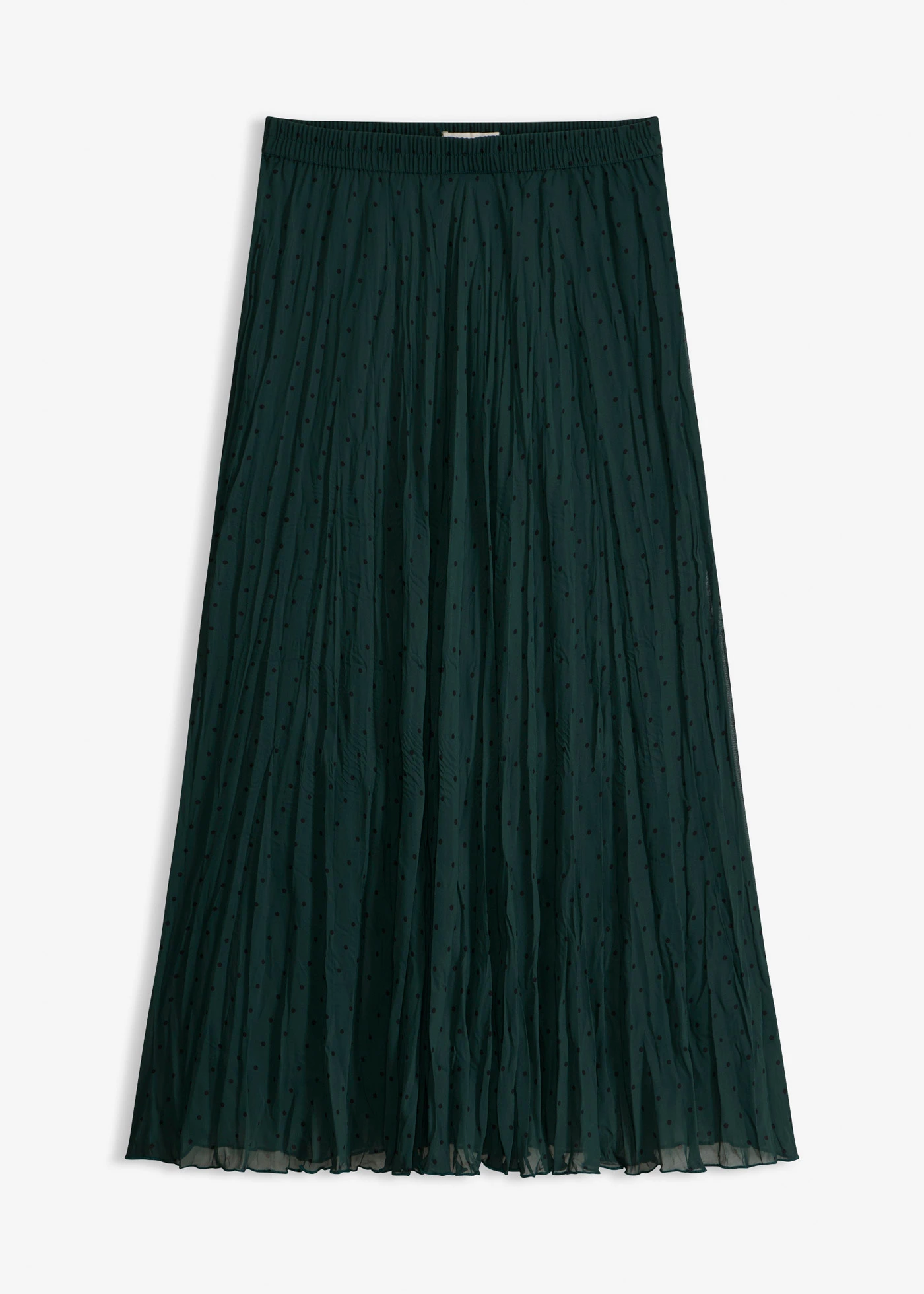 Jupe en mousseline effet froissé • vert profond pois noir • product-page.page-title-suffix