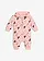 Sweat jumpsuit met capuchon van puur biologisch katoen, Kleur: zoet roze met print