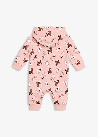 Combinaison sweat à capuche 100% coton • rose bonbon imprimé • Boutique bonprix