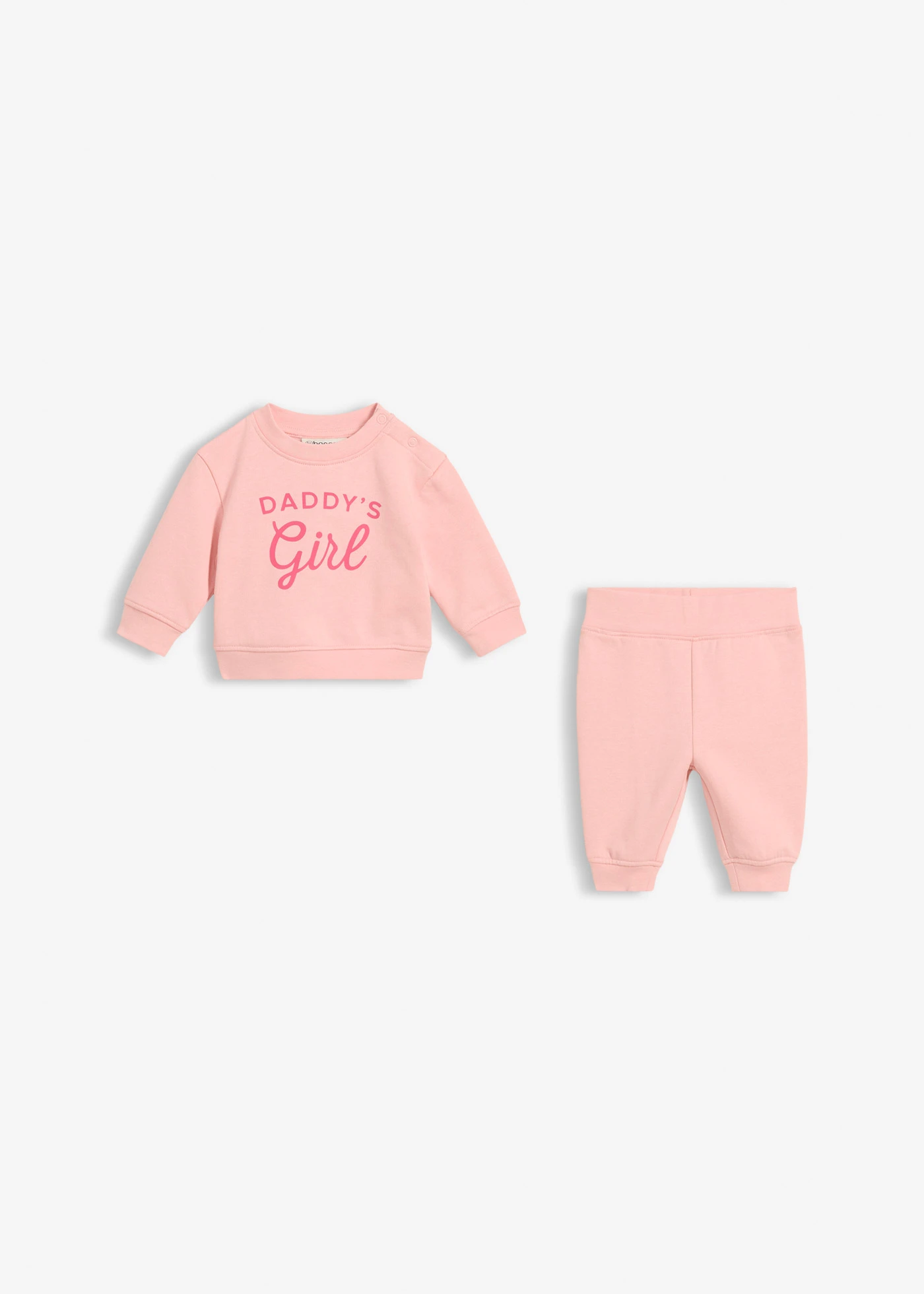 Sweat-shirt et pantalon 100% coton (ens. 2 pces) • rose bonbon imprimé • Boutique bonprix