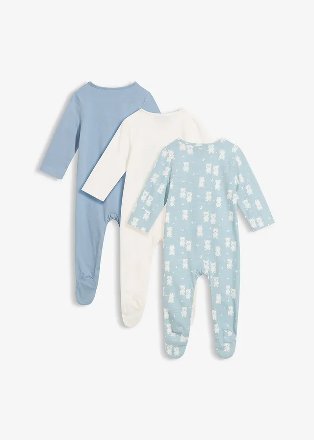 Costum bebeluși tip salopetă din bumbac organic (set/ 3 buc.)