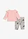 T-shirt manches longues et legging (ens. 2 pces), Couleur: rose bonbon-gris clair chiné imprimé