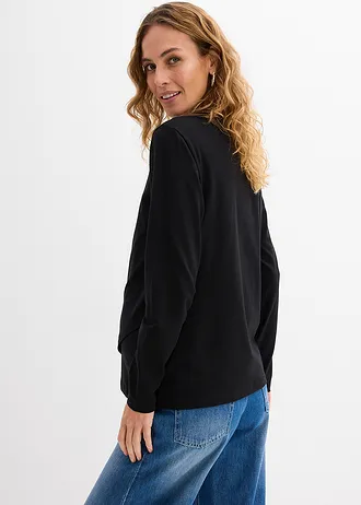 2-in-1 zwangerschapsshirt / voedingsshirt met biologisch katoen • zwart • bonprix online shop