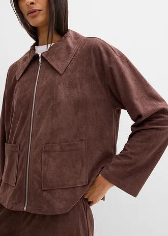 Bomber van imitatiesuède • bruin • bonprix online shop