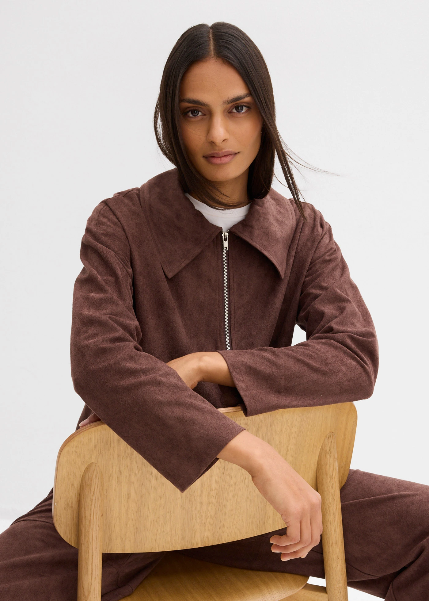 Bomber van imitatiesuède • bruin • bonprix online shop