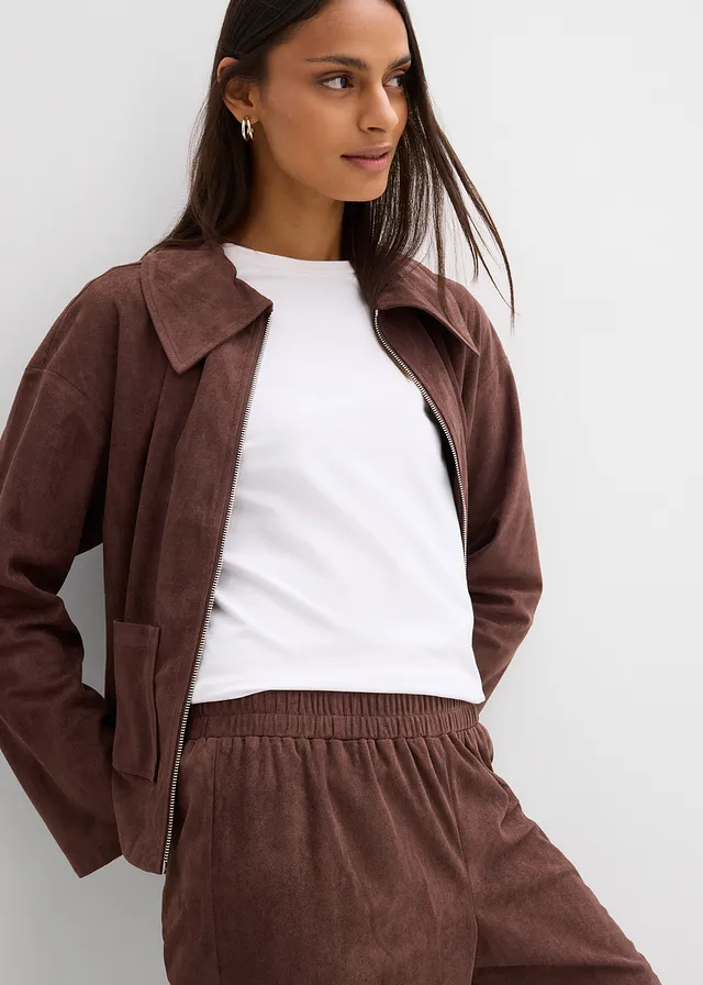Pantalon en suédine à taille élastiquée • marron • product-page.page-title-suffix