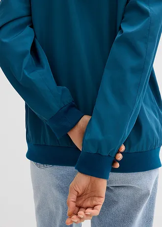 Wijd pilotenjack met luipaardvoering • blauwpetrol • bonprix online shop