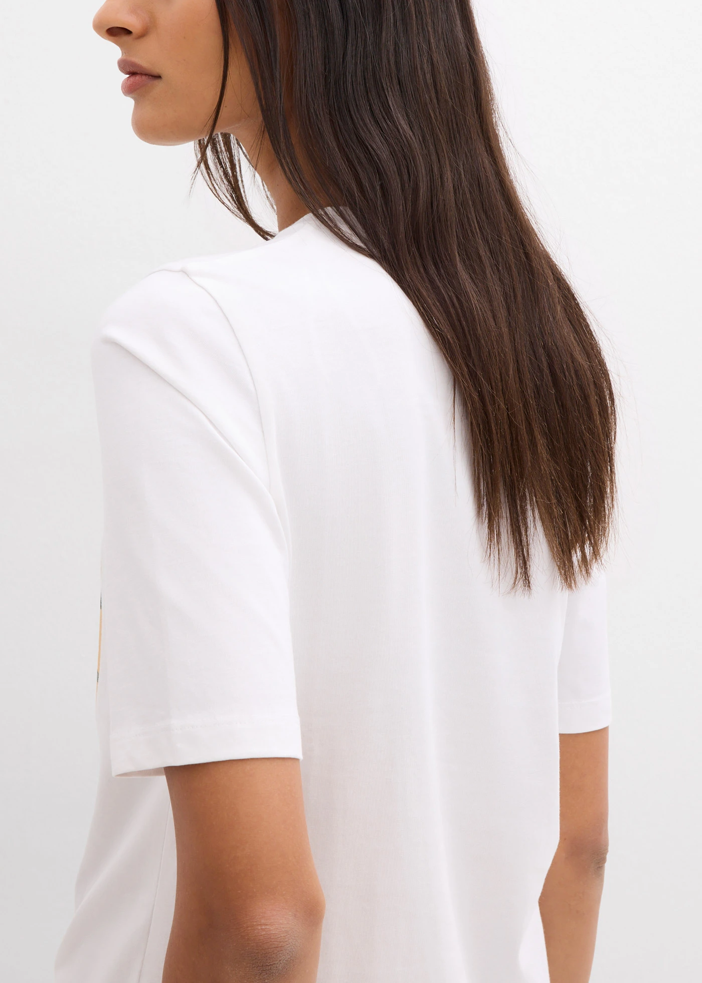 T-shirt van puur biologisch katoen • wit-goud met print • bonprix online shop