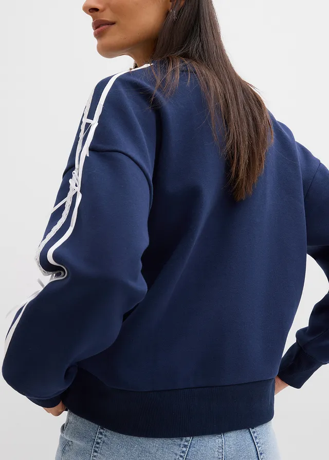 Sweat oversize et doux • bleu foncé-écru divers • product-page.page-title-suffix