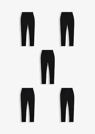 Legginsy z elastycznej bawełny organicznej (5 par) • czarny • sklep bonprix