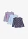 Longsleeve van biologisch katoen (set van 3), Kleur: donkerblauw+rookviolet+lichtblauw gebloemd