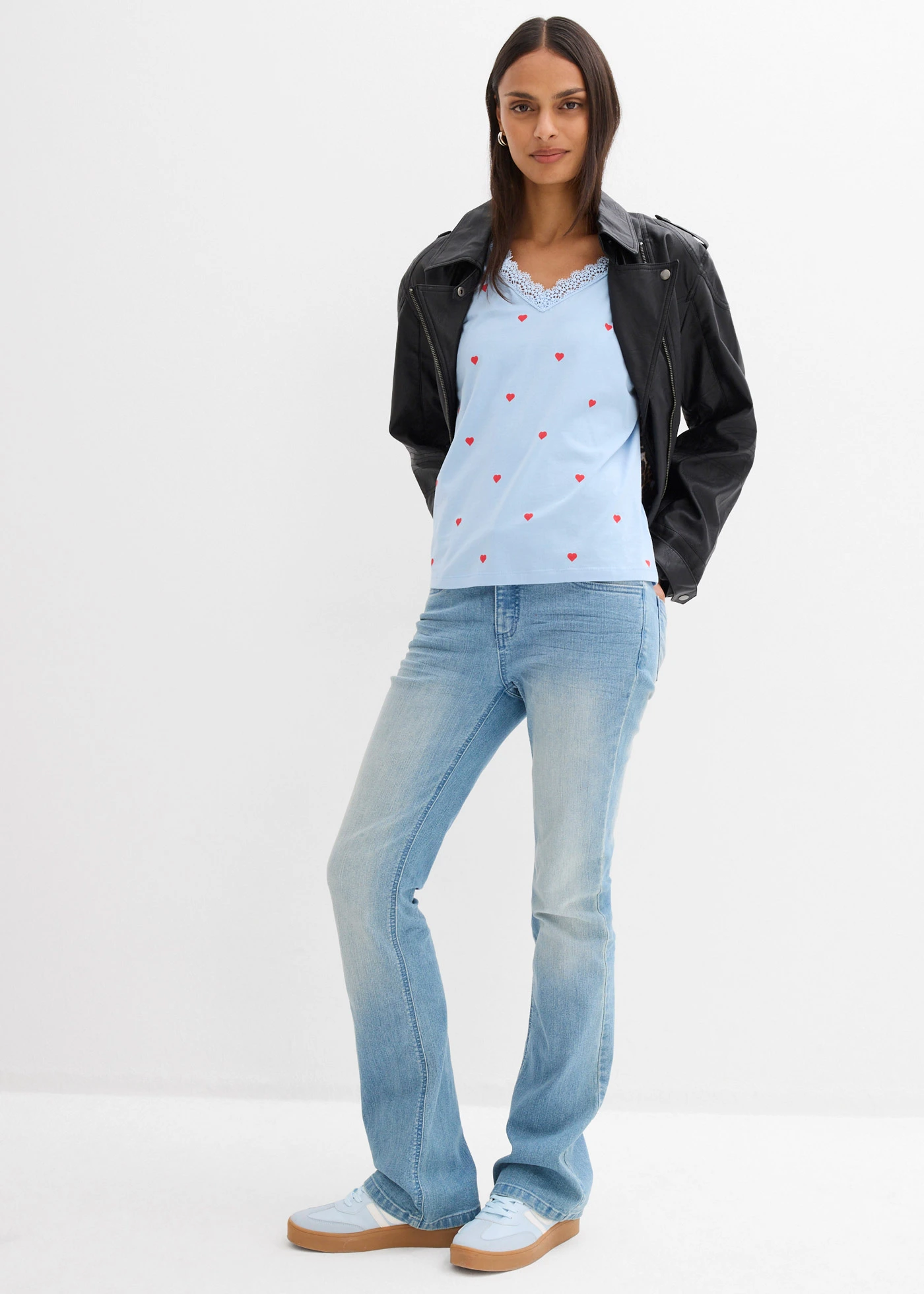 T-shirt 100% coton • bleu clair imprimé • Boutique bonprix