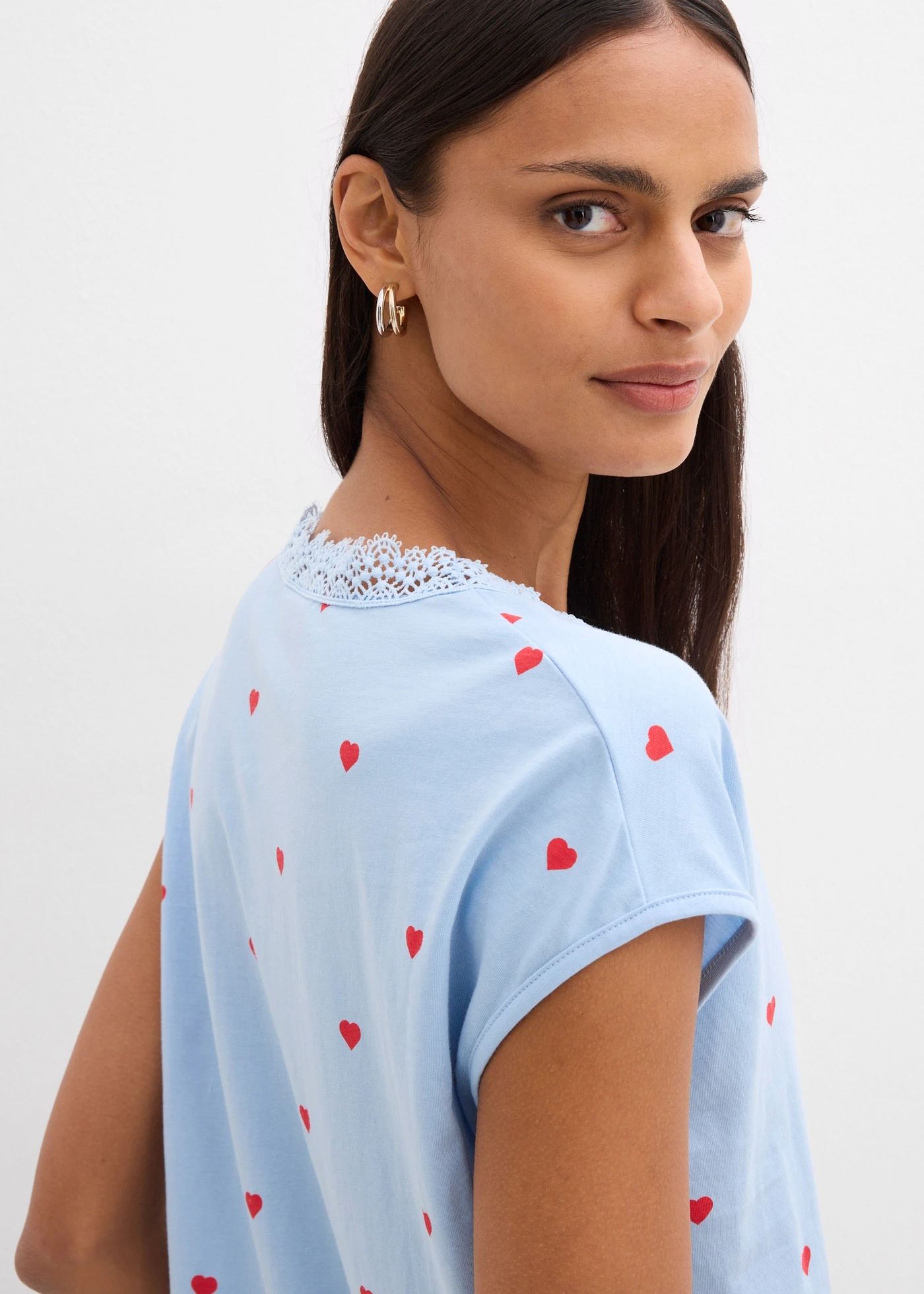 T-shirt 100% coton • bleu clair imprimé • Boutique bonprix