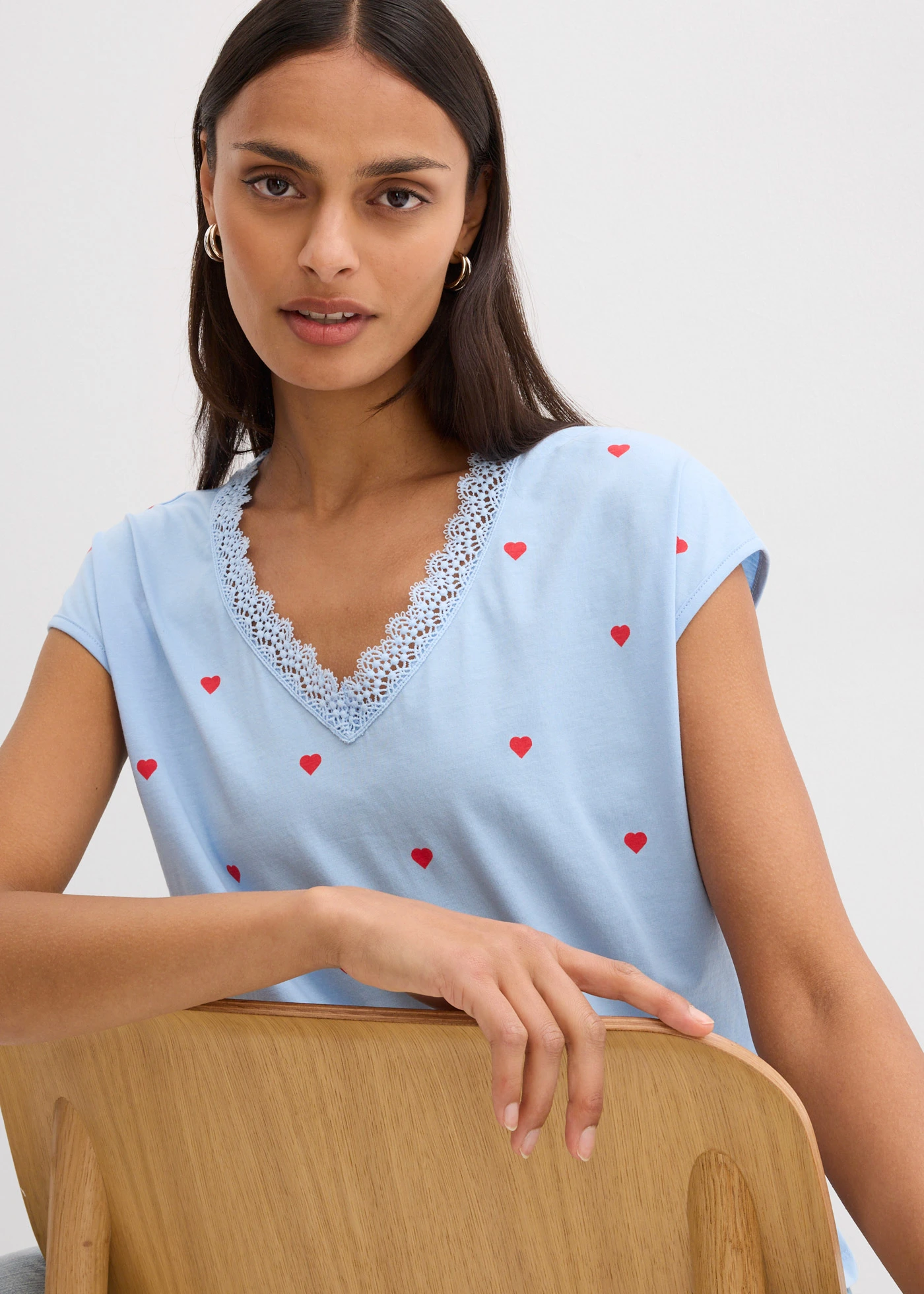 T-shirt 100% coton • bleu clair imprimé • Boutique bonprix