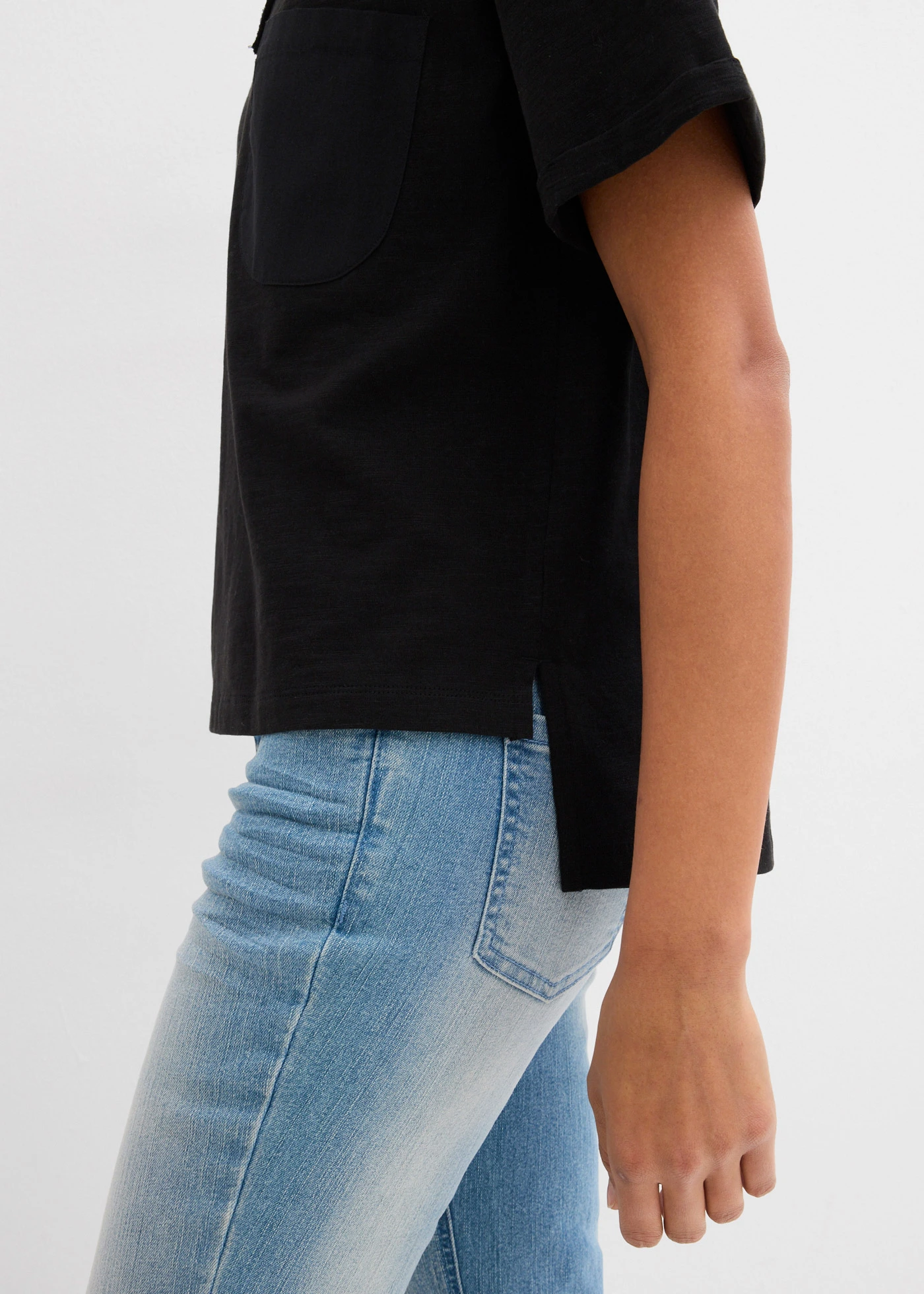 Oversized shirt van puur katoen • zwart • bonprix online shop