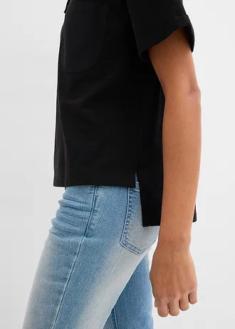 Oversize tričko z čisté bavlny • černá • bonprix obchod