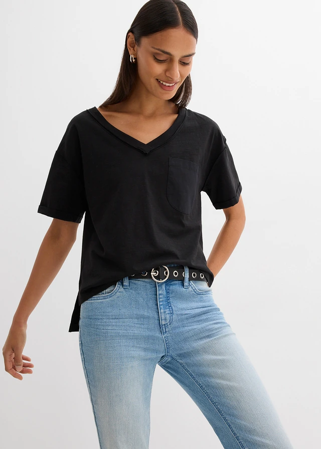 Oversize tričko z čisté bavlny • černá • bonprix obchod