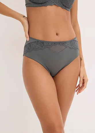 Slip maxi avec dentelle • gris granit • Boutique bonprix