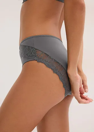 Chilot maxi cu dantelă delicată • gri-granit • magazin bonprix