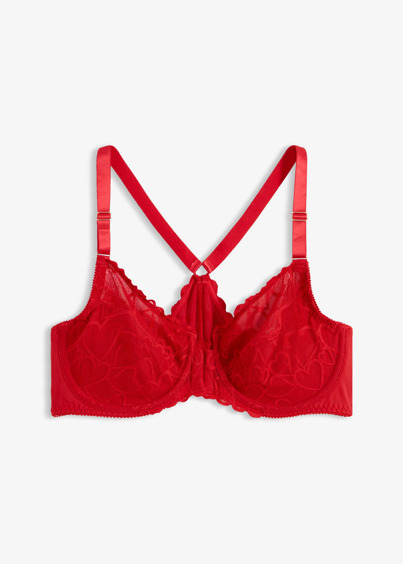 Soutien-gorge agrafé devant avec dentelle • rouge salsa • Boutique bonprix