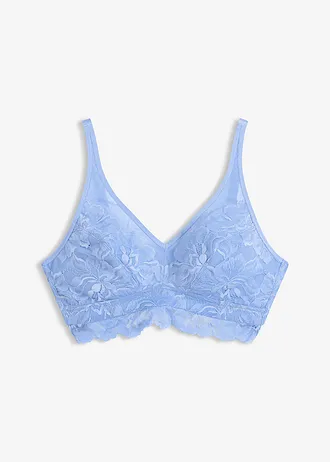 Sutien bralette cu dantelă florală și mesh