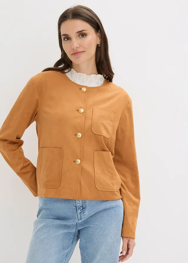 Veste en suédine, Couleur: camel