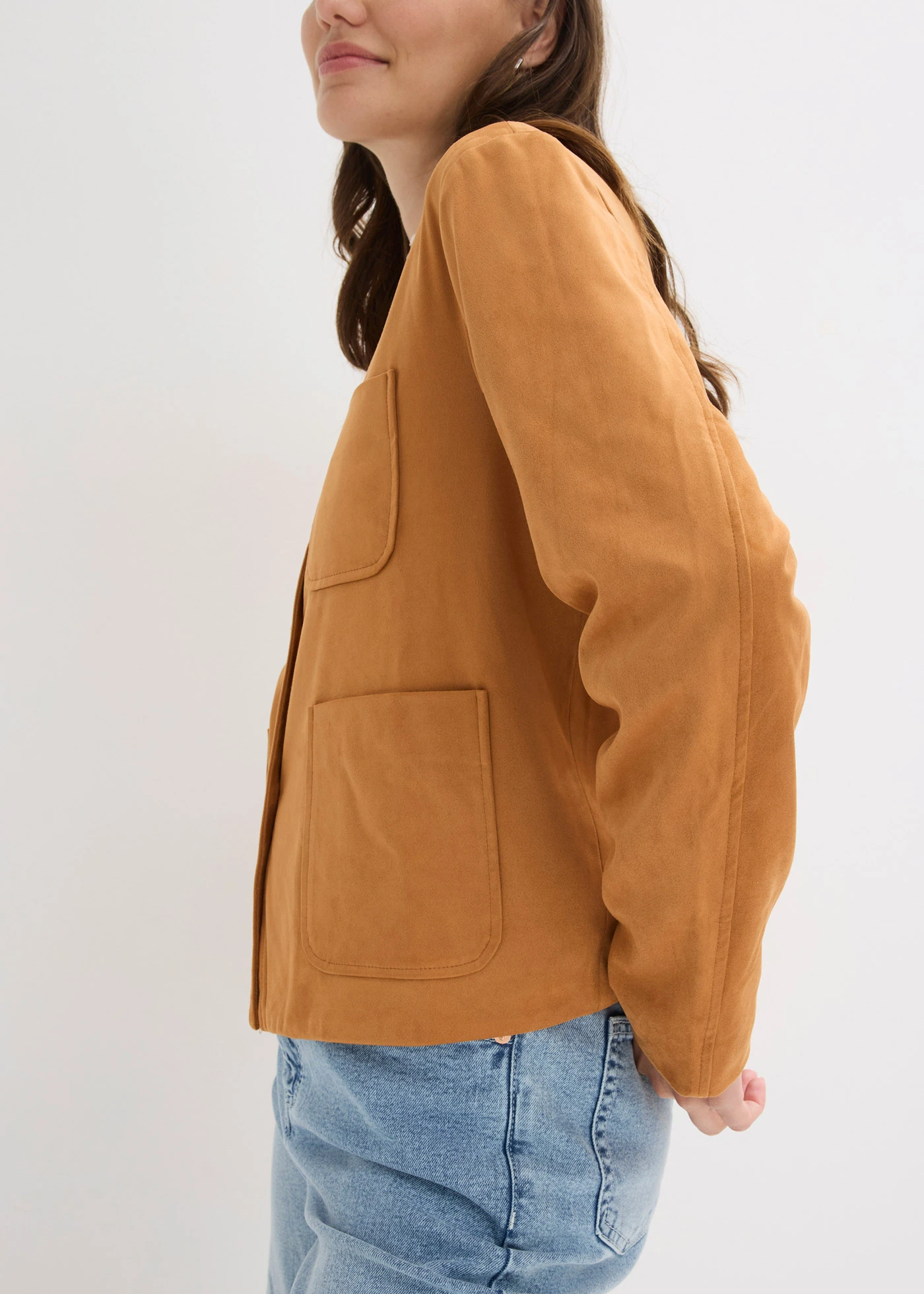 Imitatiesuède jas • camel • bonprix online shop