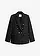 Bouclé blazer met dubbele knoopsluiting, Kleur: zwart