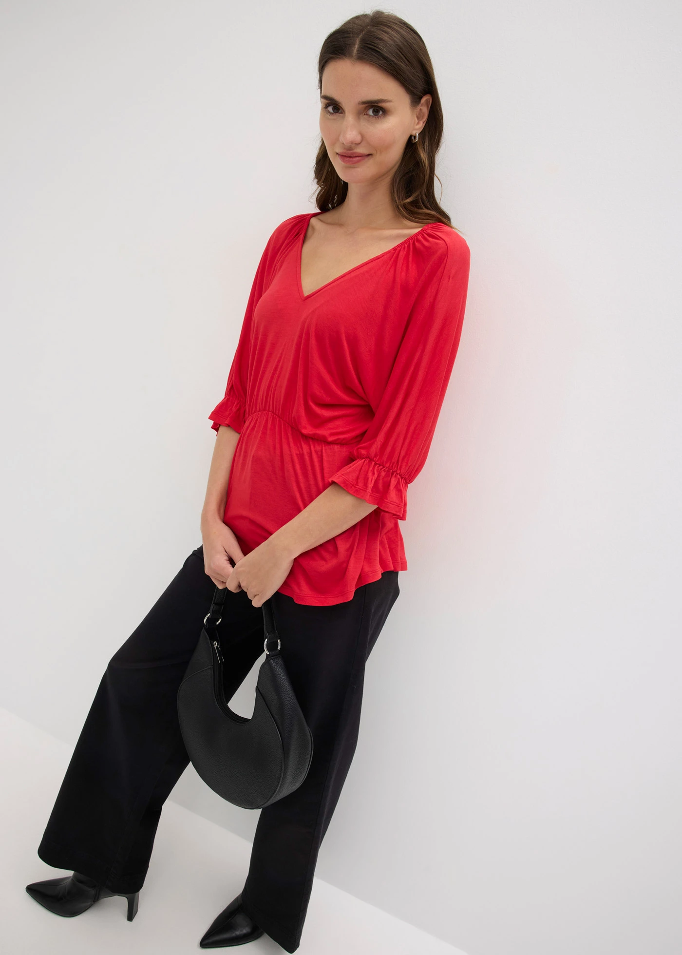 Shirt tuniek in een viscosemix • aardbeirood • bonprix online shop