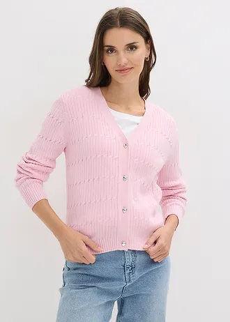 Gilet en fine maille de viscose mélangée • rose cristal • Boutique bonprix