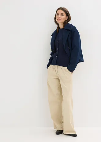 Gilet en fine maille de viscose mélangée, Couleur: bleu foncé