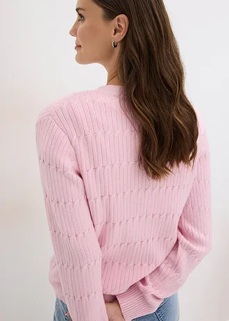 Gilet en fine maille de viscose mélangée • rose cristal • Boutique bonprix