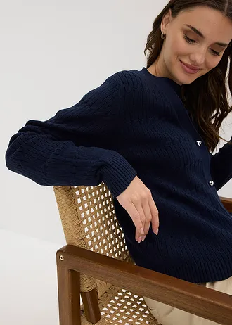 Jachetă din tricotaj fin din amestec cu viscoză • bleumarin • magazin bonprix