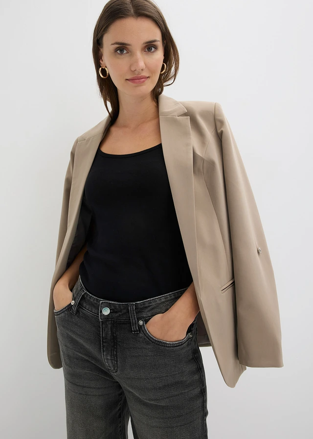 Sacou cu model oversize • gri-bej • magazin bonprix