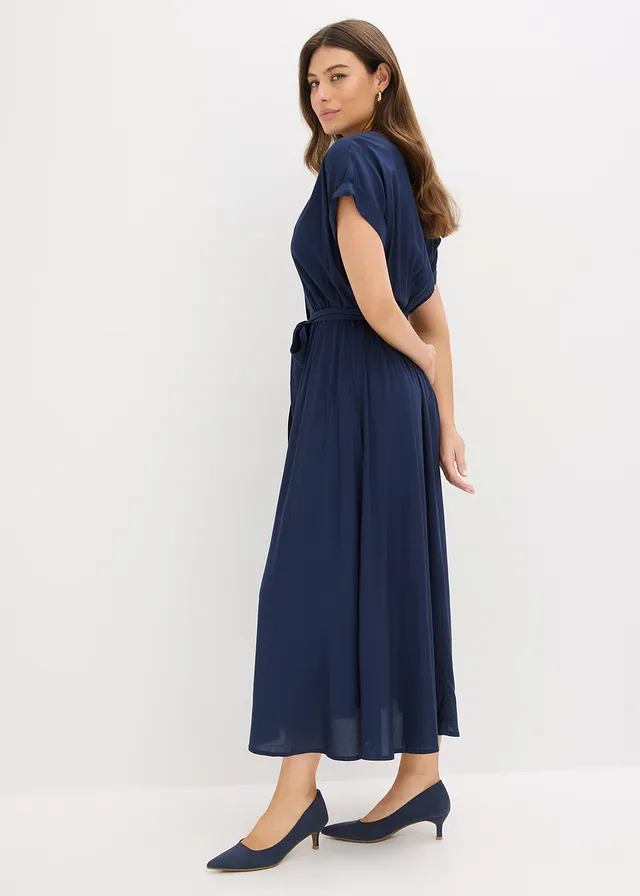 Overhemdjurk van soepele viscose • donkerblauw • product-page.page-title-suffix