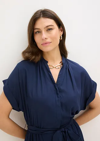 Rochie tip cămașă din viscoză fluidă • bleumarin • magazin bonprix