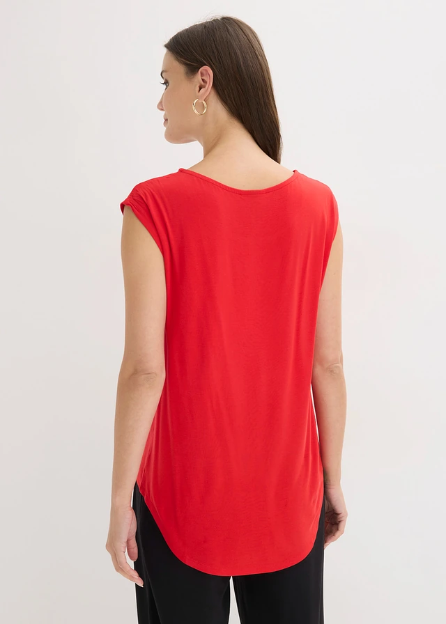 T-shirt z mieszanki wiskozy • truskawkowy • sklep bonprix
