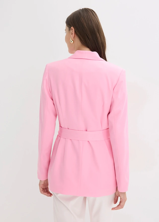 Blazer met ceintuur, Kleur: roze