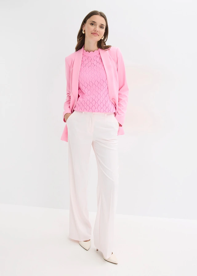 Blazer met ceintuur, Kleur: roze