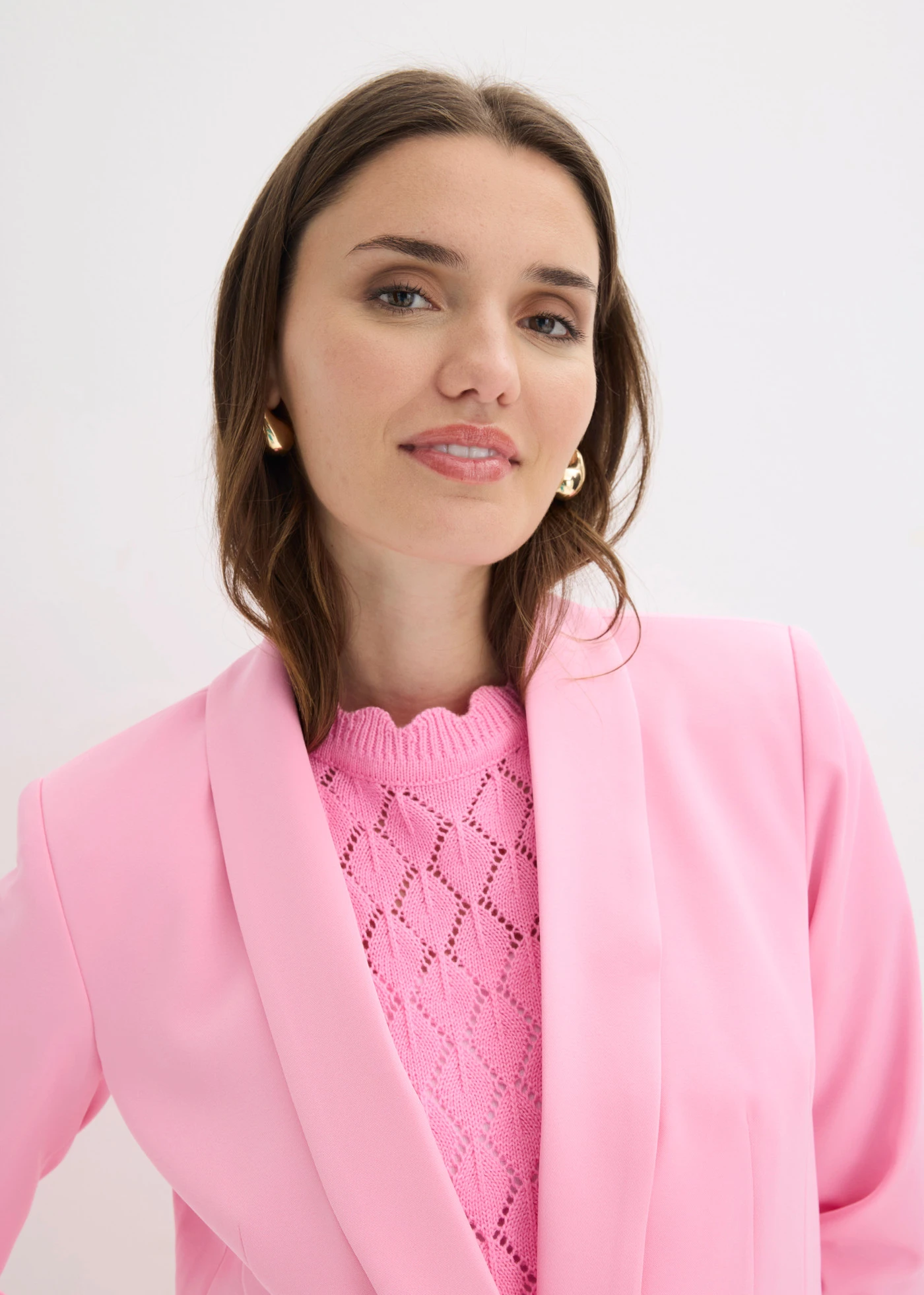 Żakiet z wiązanym paskiem • jasnoróżowy • sklep bonprix