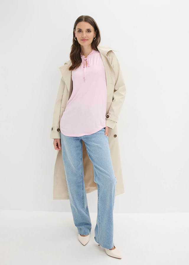 Top in een viscosemix, Kleur: kristalroze