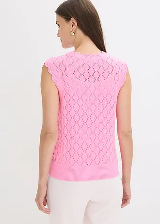 Spencer in gehaakte look van een katoenmix • roze • bonprix online shop