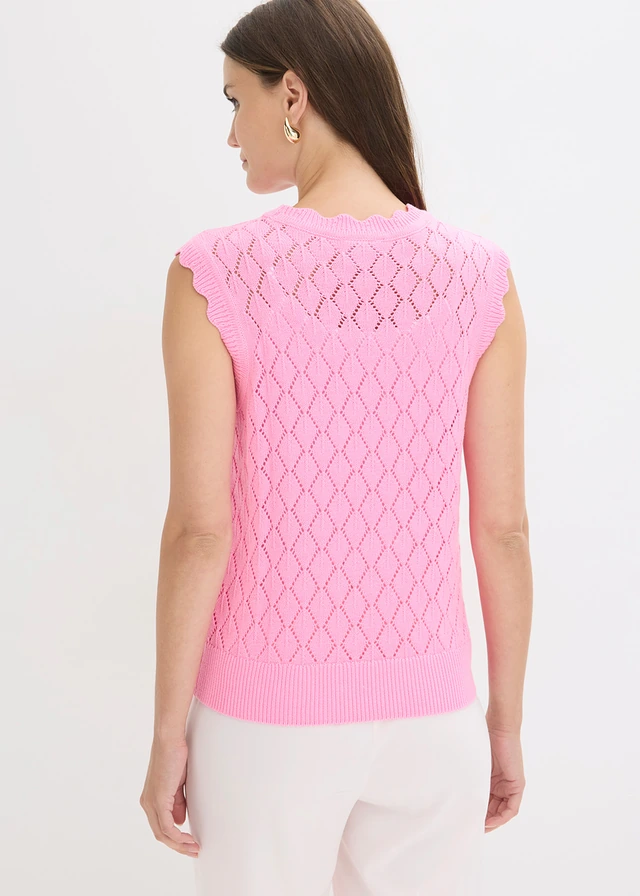 Pull sans manches en maille ajourée • rose • product-page.page-title-suffix
