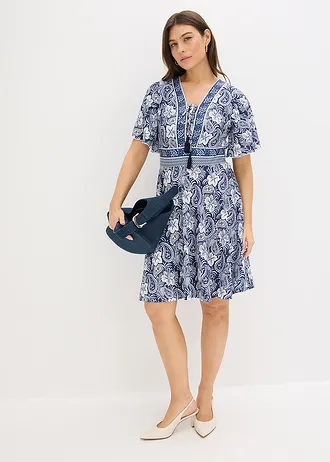 Jersey jurk • donkerblauw paisley • bonprix online shop