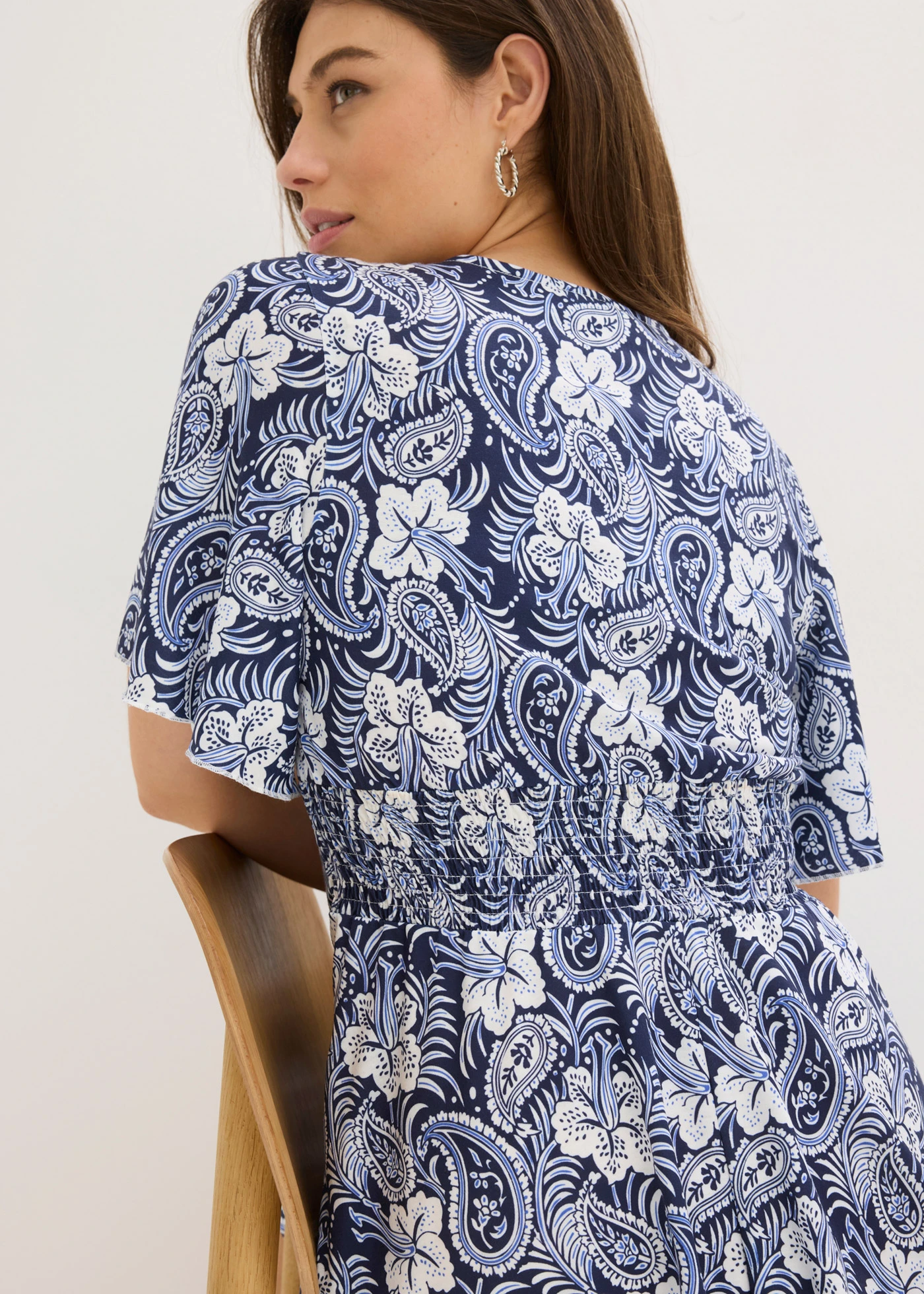 Rochie din jerse • bleumarin paisley • magazin bonprix