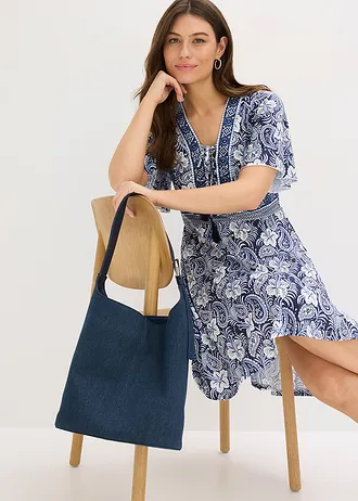 Žerzejové šaty • tmavě modrá s kašmírovým vzorem • bonprix obchod