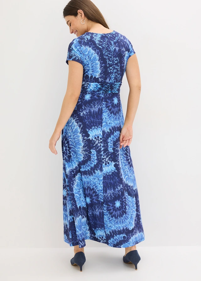Gedessineerde maxi jurk van jersey • blauw gedessineerd • product-page.page-title-suffix