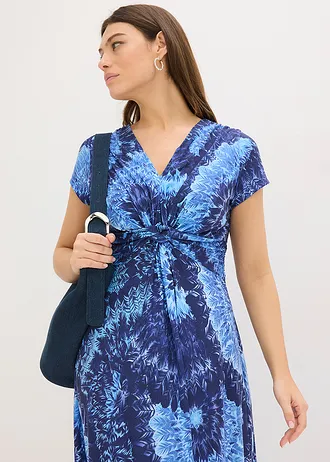 Gedessineerde maxi jurk van jersey • blauw gedessineerd • bonprix online shop