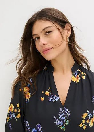 Robe en mousseline • noir floral • Boutique bonprix