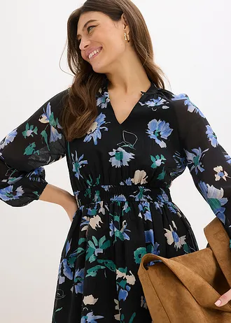 Robe imprimée • noir floral • Boutique bonprix
